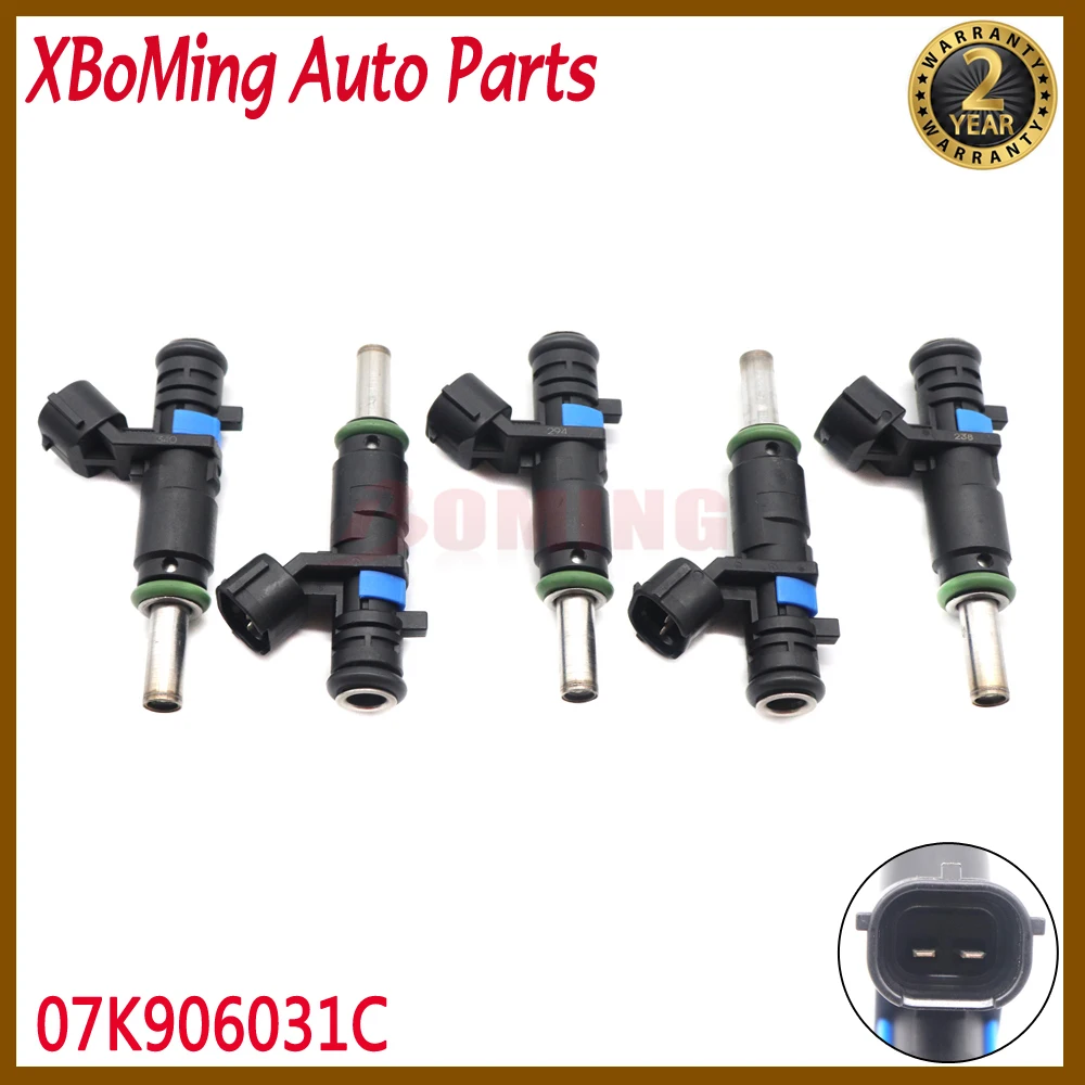 07K906031C 5PCS New Fuel Injectors For Beetle Golf Jetta Passat Rabbit 2.5L 007-2014 FJ1067