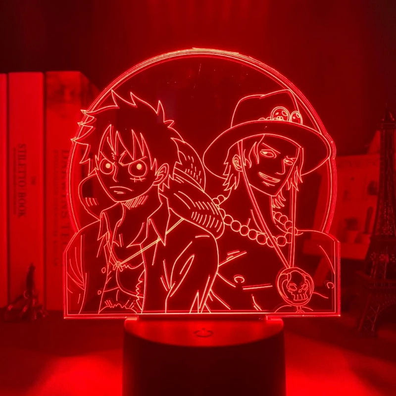 

Акриловая светящаяся подставка с изображением Портгаса Д. Эйса из аниме One Piece, милый 2D-дизайн, креативный ночник для спальни, декоративный подарок.