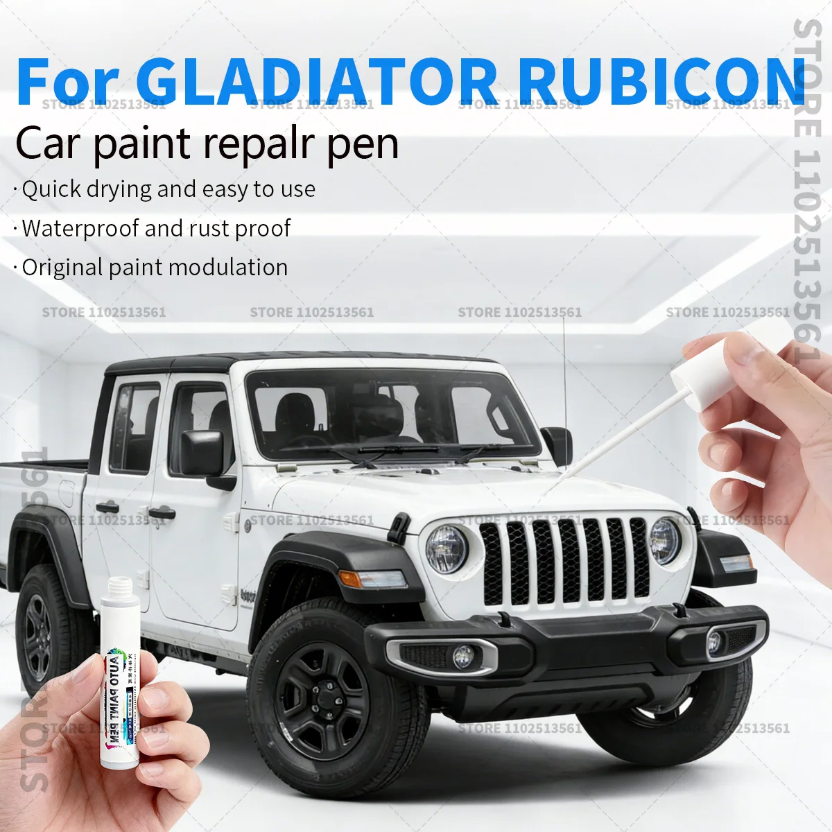 

Ручка-корректор для ремонта лакокрасочного покрытия автомобиля JEEP GLADIATOR RUBICON 2018-2025: аксессуары для устранения царапин, цвета: черный, красный (PRC), белый (PW7), синий (PBJ)