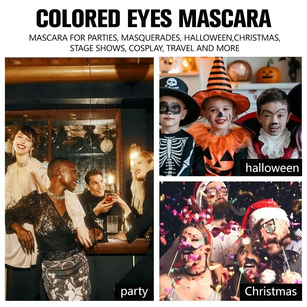 Mascara colorato a prova di sbavature Mascara volumizzante allungante a doppia testa Strumento per il trucco degli occhi a lunga durata per feste e look giornalieri