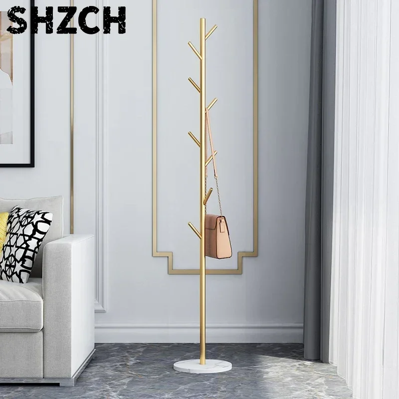 Marble Clothes Hanger Floor-Standing Bedroom Rack Simple Coat Stand Popular Clothes Organizer Luxury Garment Display