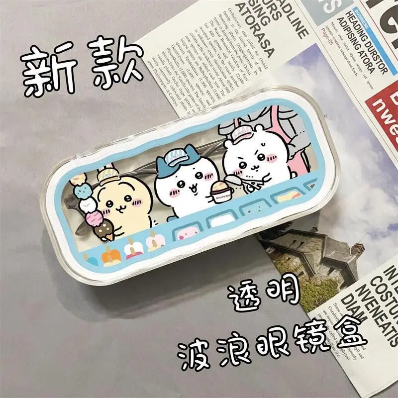 Chiikawa-Cute Glasses Storage Box, Small and Portable, Simple Miopia Glasses, Ins Style