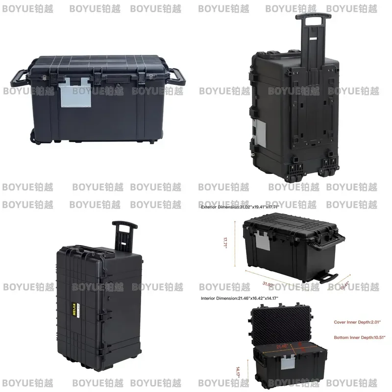Waterproof Hard Camera Case with Wheels EVA Foam Interior Protective Gear Box for Photography Equipment Tools Customizable