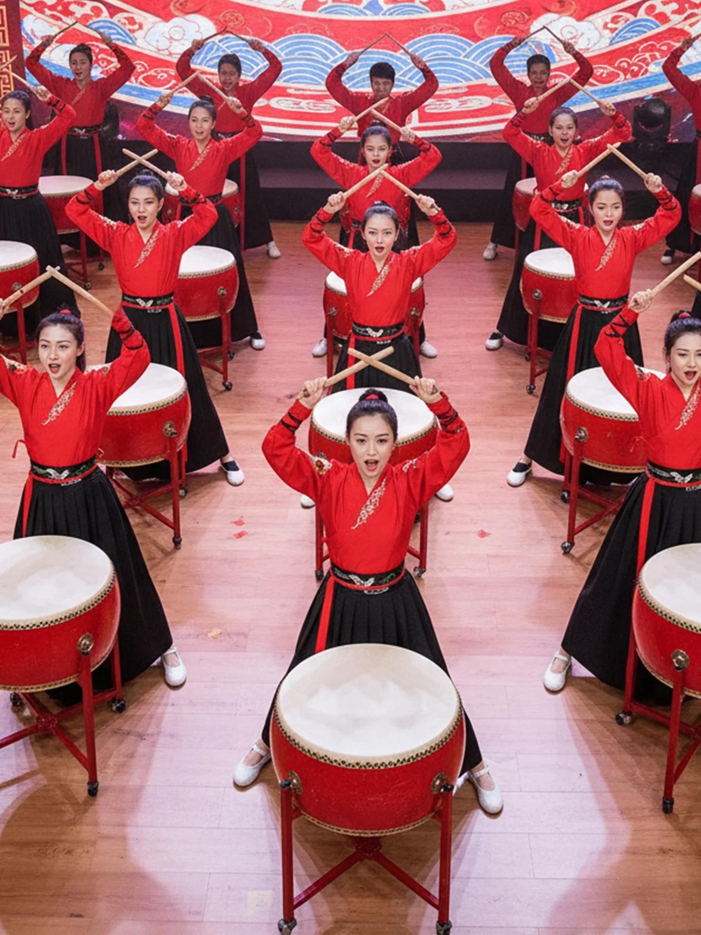 

2026 New Adult Dance Performance Costume Drumming Dragon Roaring Snow Dragon Dance Fem Warrior Sle Winter Stage Outfit