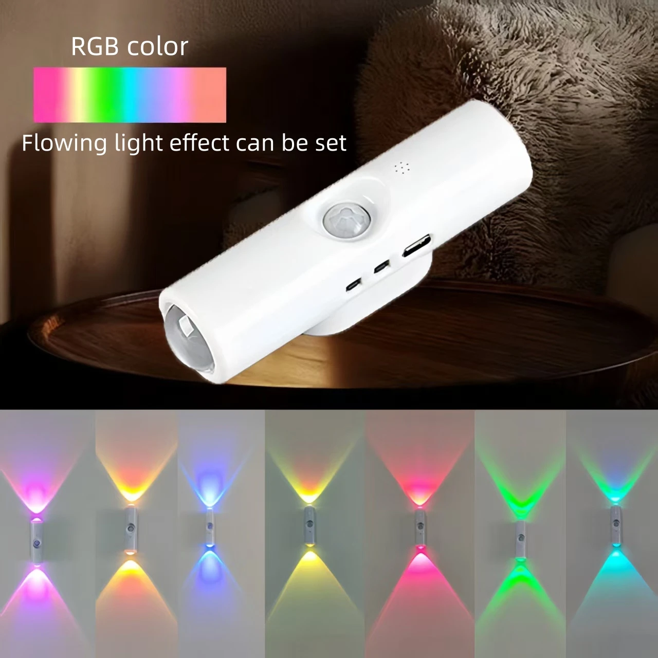 Multi-Scenario Rechargeable Motion Dual-Head Sensor LED Light RGB and Tri-Color Options for Kitchen, Corridor, Bedroom and Wardr