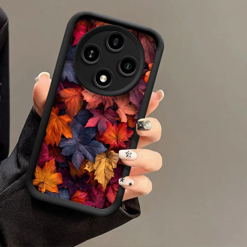 Funda de teléfono pintada a mano con diseño de hoja de arce otoñal para OPPO Reno 13 F 14 12 11 10 Pro Plus 8T A79 A58 Find X3 X8 Lite, funda suave