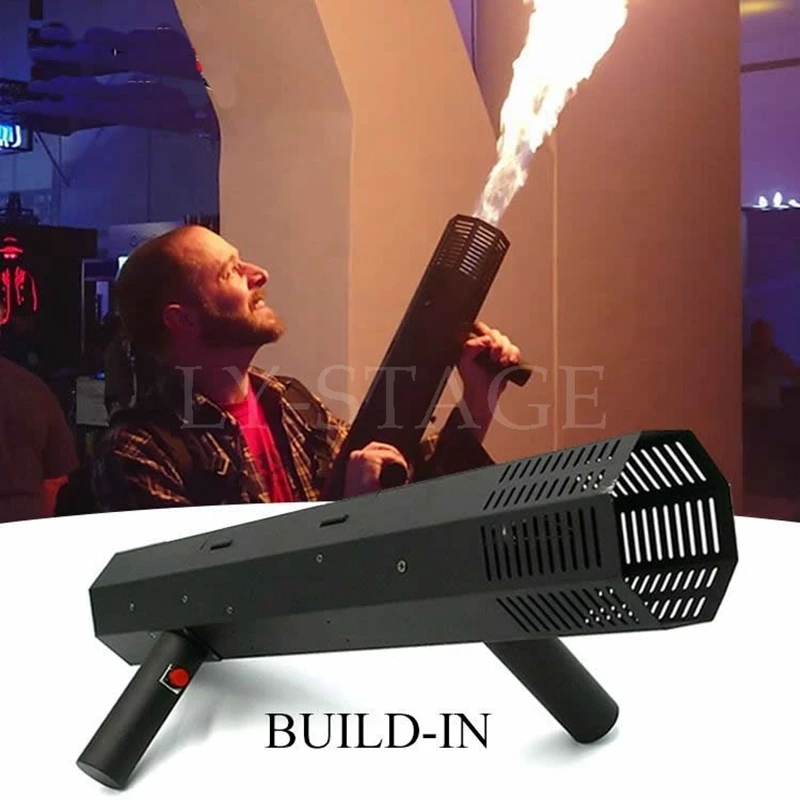 Build-In Design Atmosphere Fire Props Handheld Flame Machine Gun 2m High Spray Fire Thrower Flame Performer For Stage Fire Show