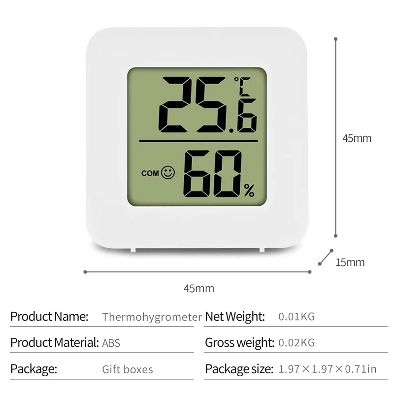 Cigar Accessories Miniature Digital LCD Display Convenient Temperature Sensor Hygrometer Thermometer For Cigar Humidor