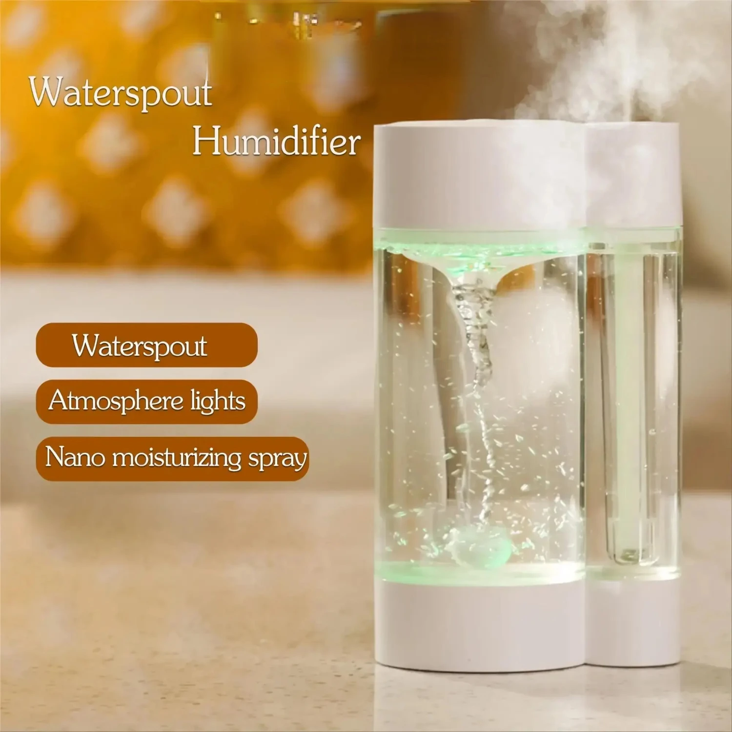 Waterspout 500ML Cool Mist Humidifier with Colorful Night Light