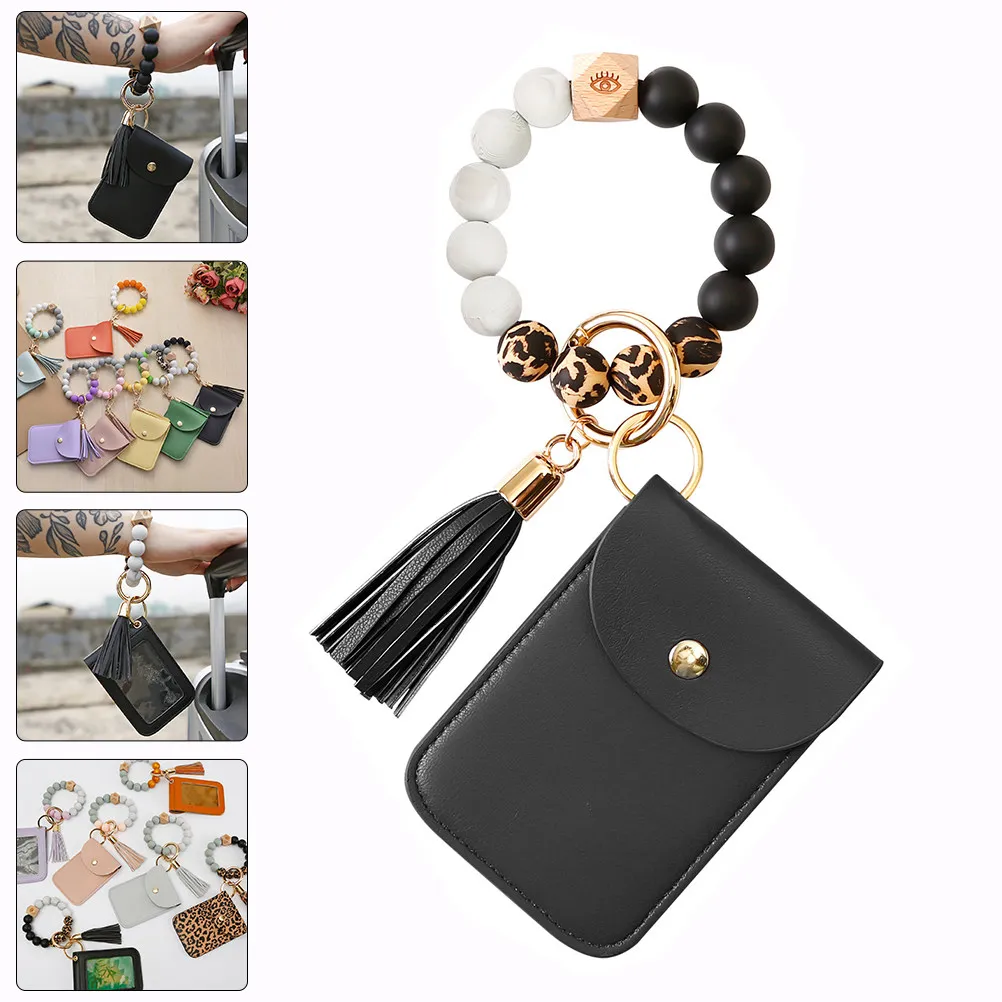 Bracelet Cards Holder Keychain Wristlet with Stain-Resistant High-Grade Material Portable Lightweight Compact Design for Id
