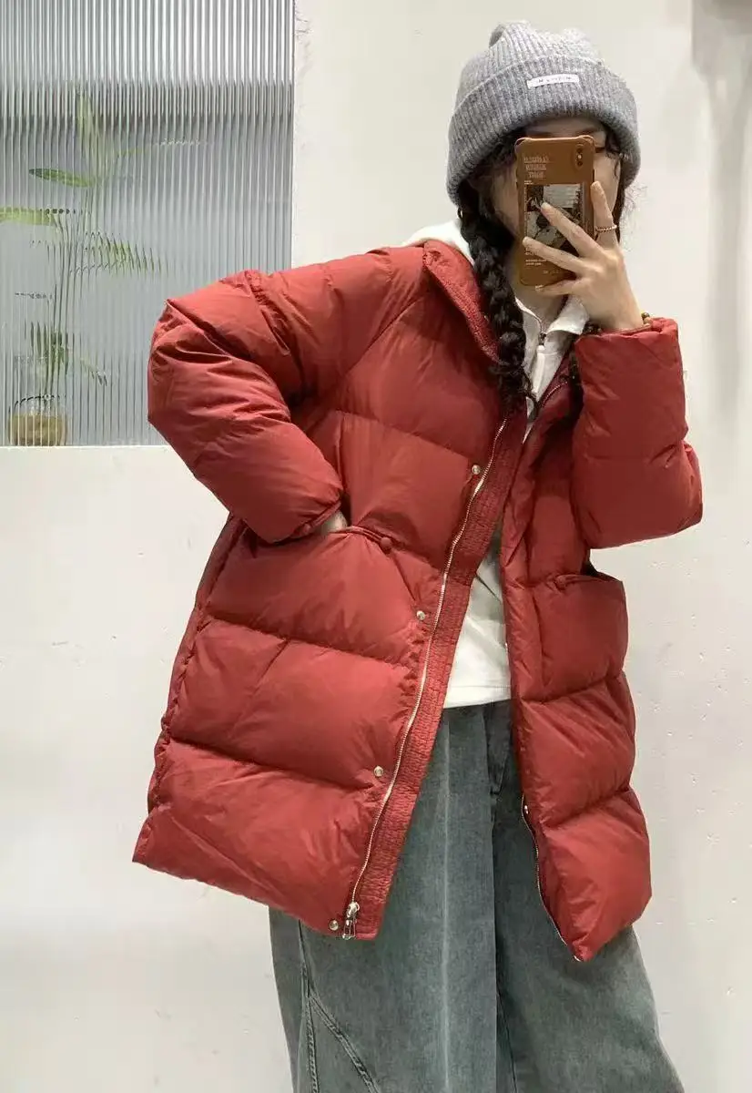 Damska kurtka puchowa na jesień i zimę, wiatroodporna, codzienna kurtka do dojazdów do pracy.