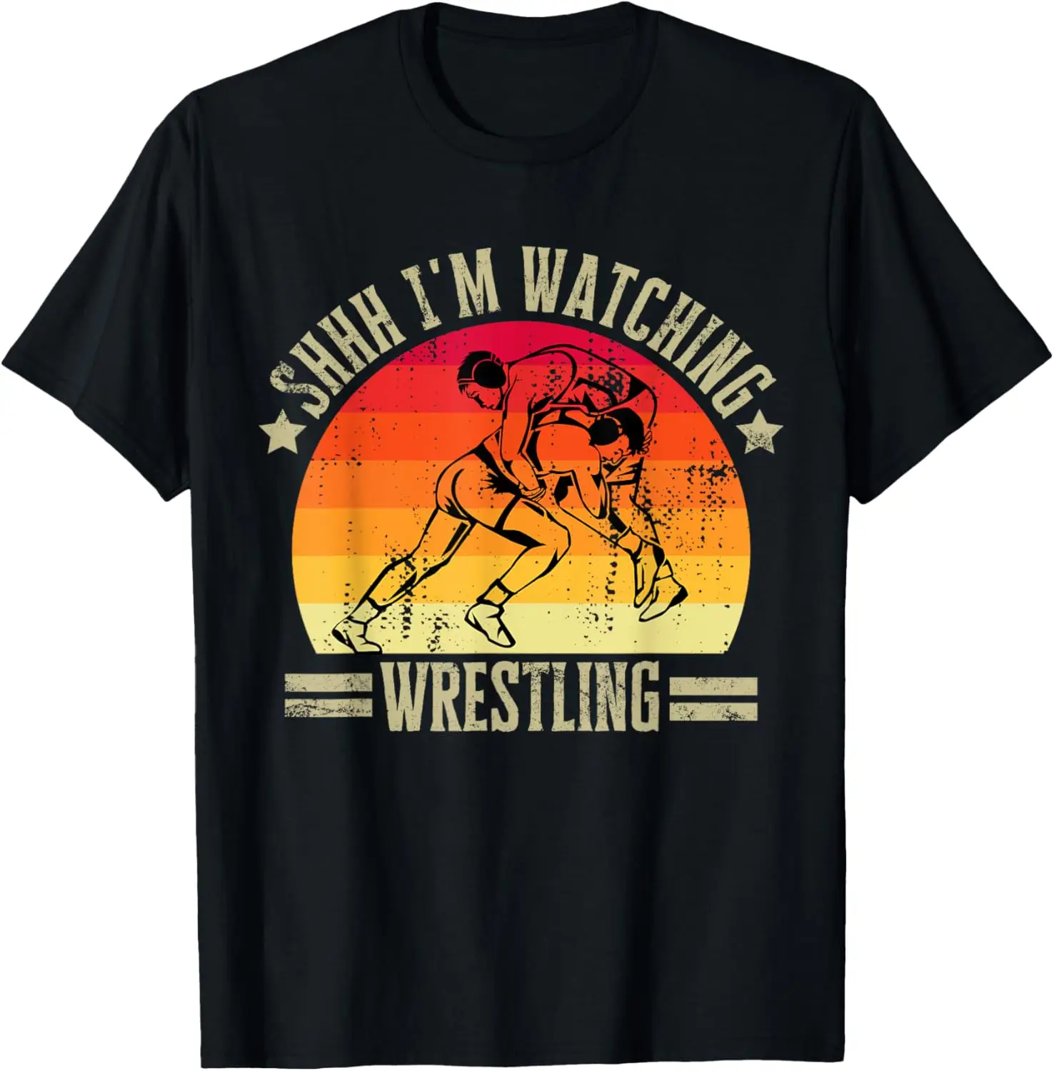 Funny Shhh I'm Watching Wrestling Sport Wrestling Lover T-Shirt