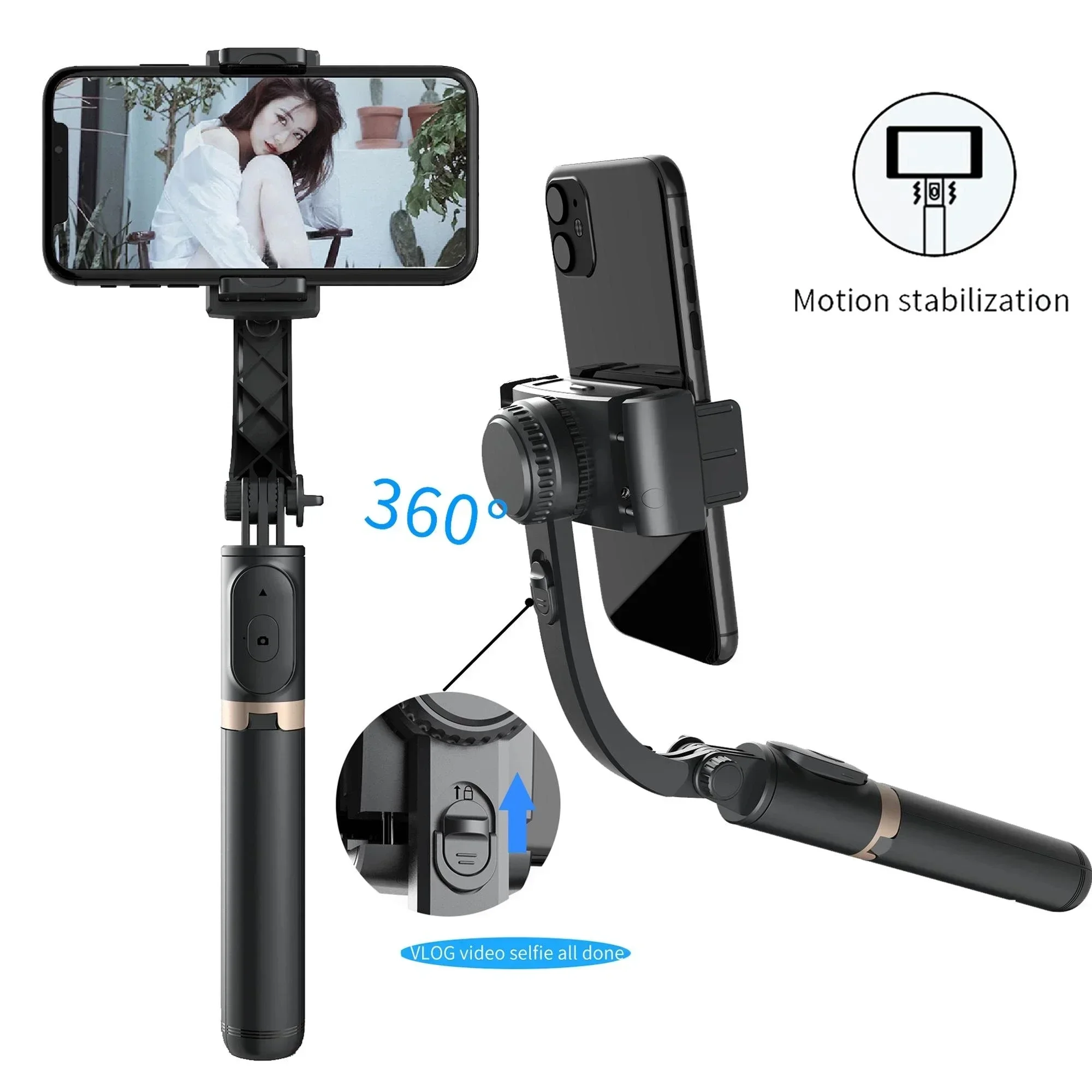 Xiaomi Gimbal Stabilizer Cellphone Tripod Stand Selfie Stick Adjustable Selfie Stick for Smartphone Gopro Vlog Record