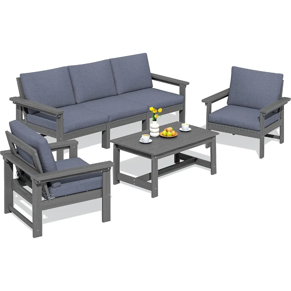 

Patio Conversation Set, 6-Piece Sectional Outdoor Furniture Set, All Weather Outdoor Couch Set Patio Furniture Set for Dec