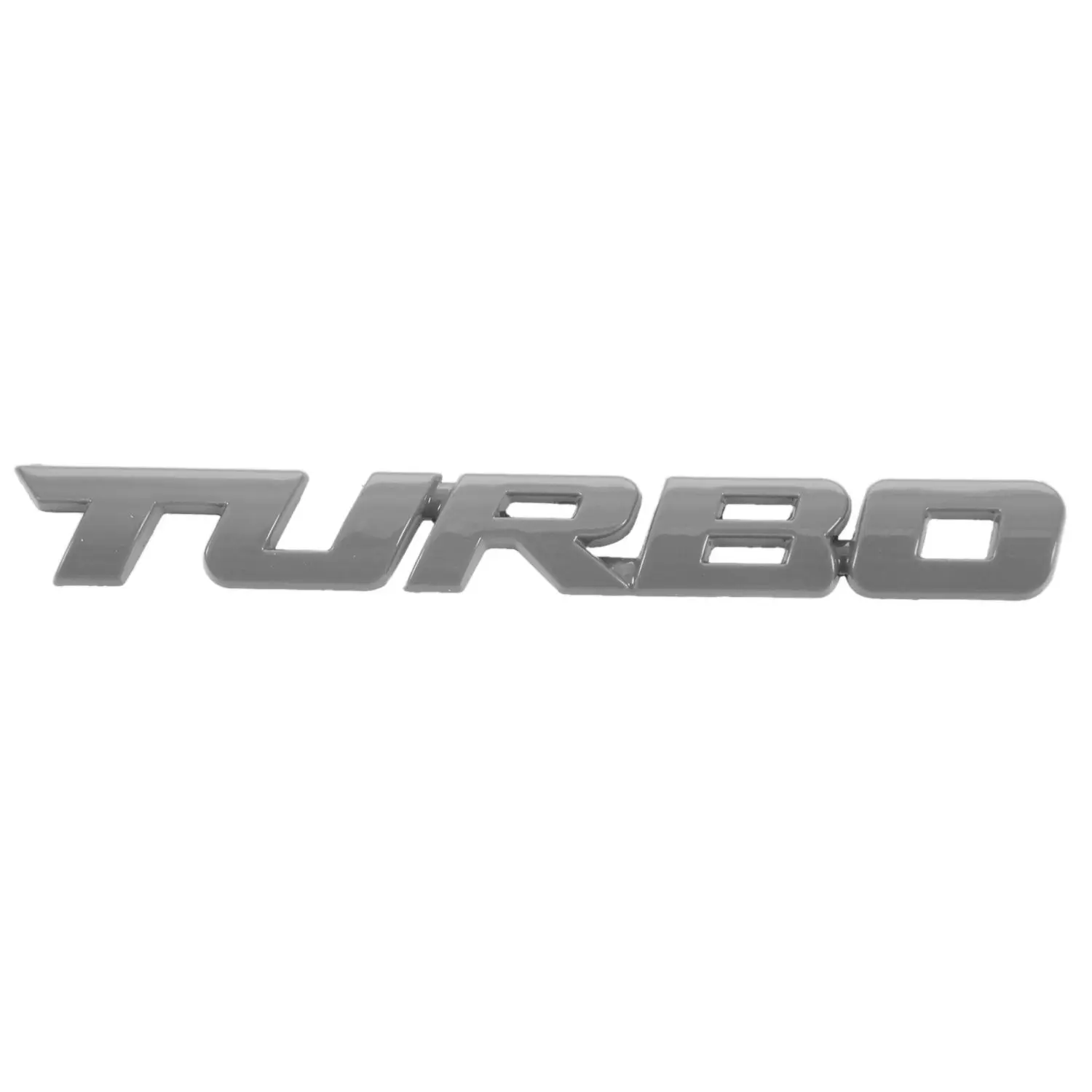 TURBO Universal Car Motorcycle Auto 3D Metal Emblem Badge Decal Sticker, Silver