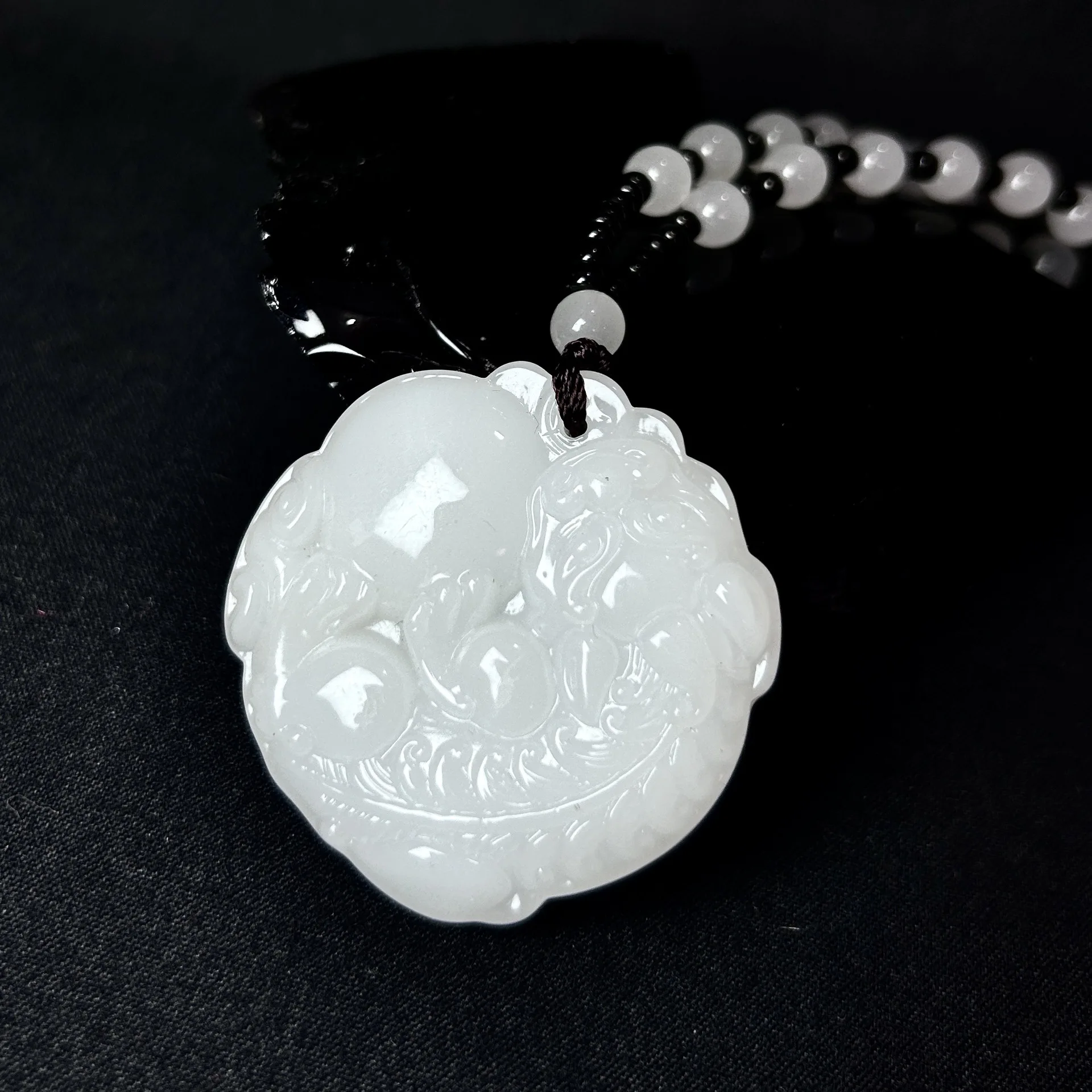 Imitation Natural Hetian Jasper White Jade Invitation to Fortune Pixiu Pendant Exquisite Handicraft Mascots Best Selling Fashion