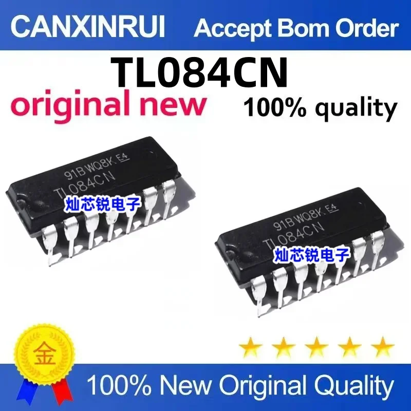 (5-100 pieces)New direct insertion TL084CN DIP-14 JFET linear instrument/quad operational amplifier chip