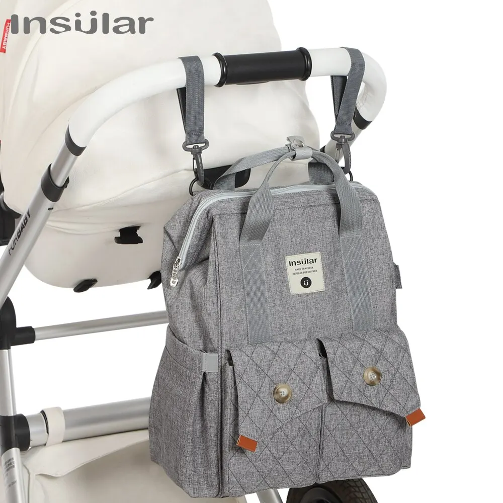 Large Capacity Diaper Backpack for Mom Dad Baby Travel Maternity Nappy Bag with Stroller Straps Changing Pad Wet Bag Zipper