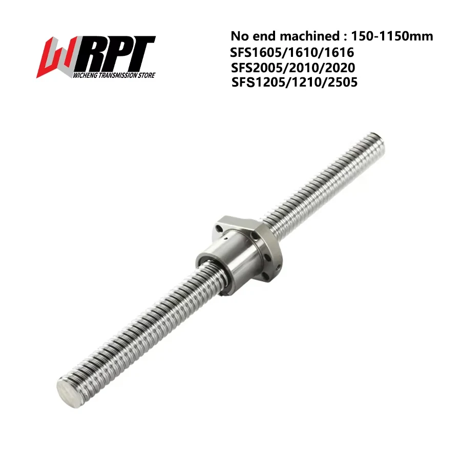 

High Precision Ball Screw Set SFS1205 SFS2505 SFS2005 SFS2010 With Ball Nut Length 150-1150mm End No Machined Customizable Parts