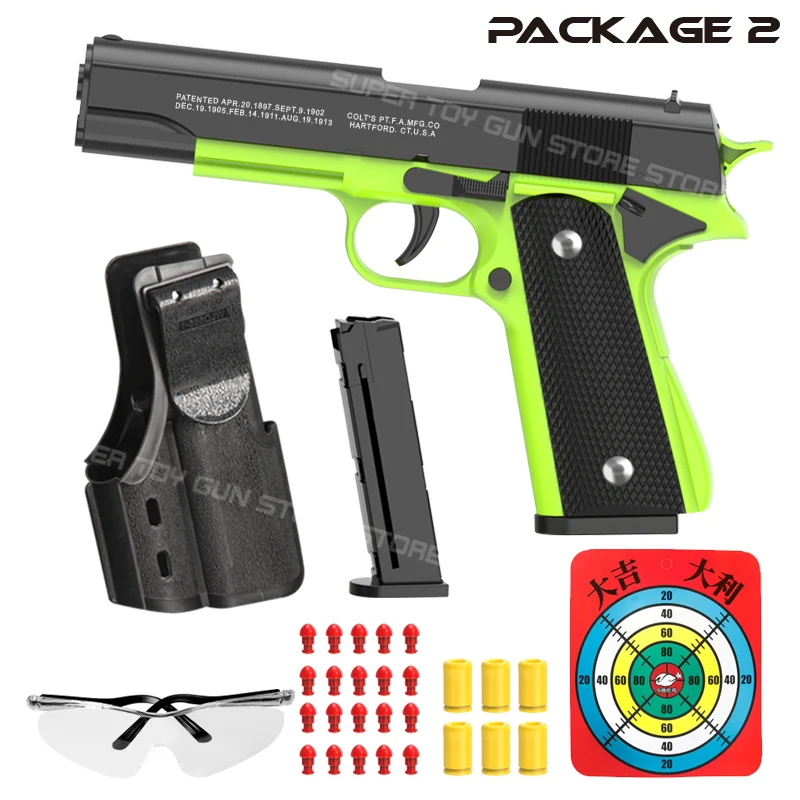 2024.Automatic shell ejection Colt 1911 toy gun air gun Armas children's CS shooting weapon children's boy birthday gift