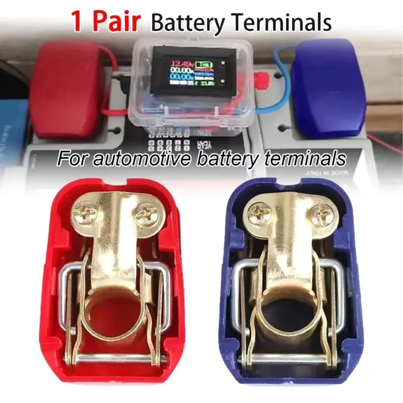 Car Battery Terminal Connectors Heavy Duty Quick Release Brass Auto Positive and Negative Post for Easy Battery Installation