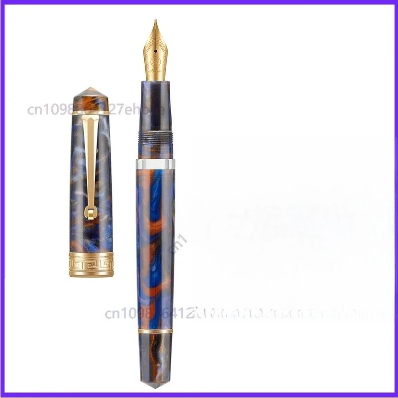 For Asvine P20 Smooth Fountain Pen with Piston Filler, Acrylic, Beautiful EF/F/M Patterns, Nib with Gold Clip, Writing