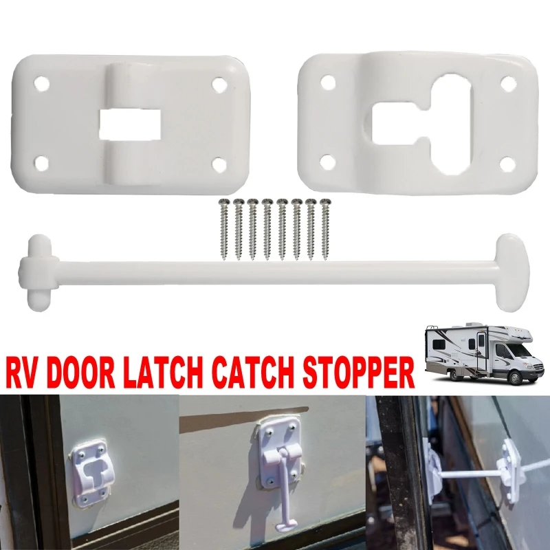 RV T-Style Door Holder Catch Latch for Motorhome Camper Trailer Cargo Hatch-Durable Plastic External Expansion Accessory