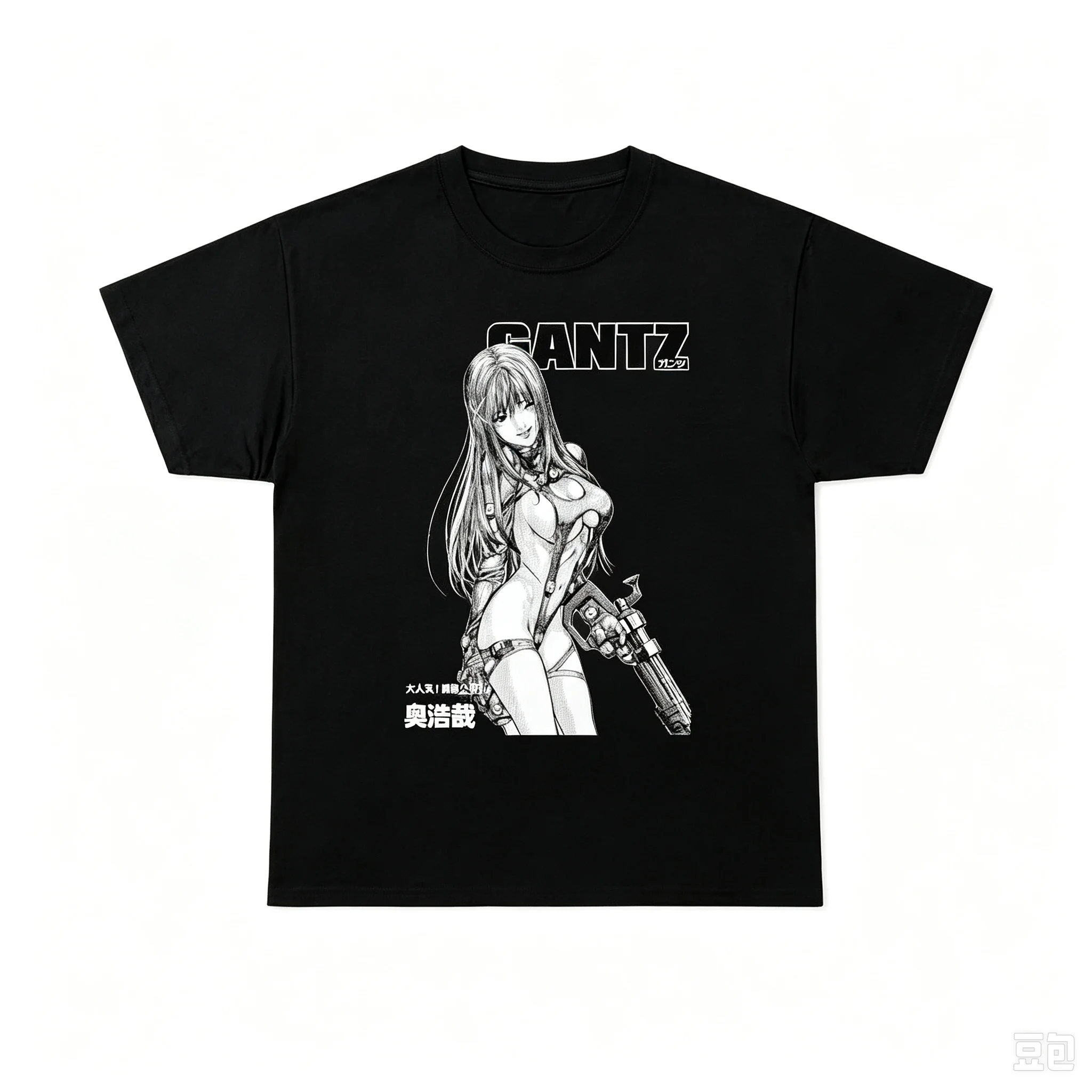 GANTZ Japanisches Manga-Anime-Grafik-T-Shirt, Unisex, Rundhalsausschnitt, kurzärmelig, Retro-Design mit Reika Shimohira-Motiv, lässige Streetwear-Oberteile. – Detail 3
