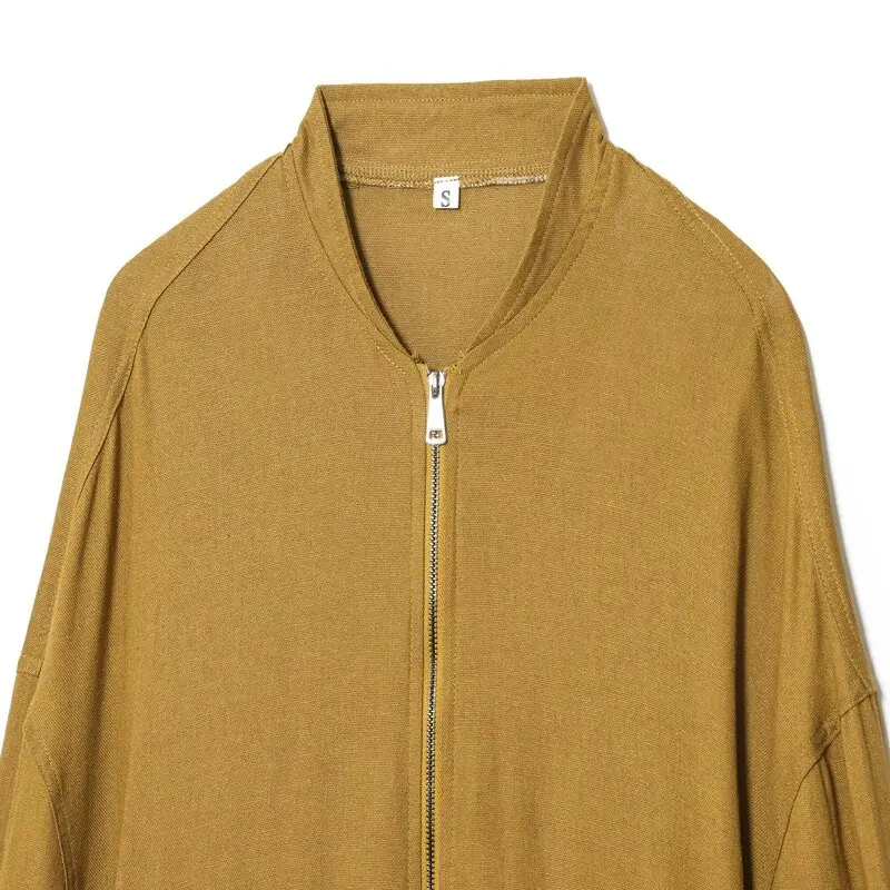 

Loose Women's Linen Jaet Zipper Closure Versatile New Arrival Autumn 2025 Faion Casual Outerwear Comfortable Fit