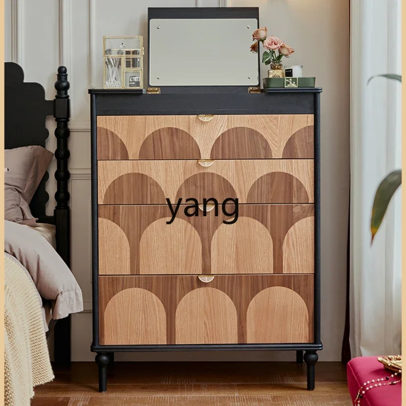 Lmm retro style solid wood dressing cabinet solid wood locker drawer cabinet