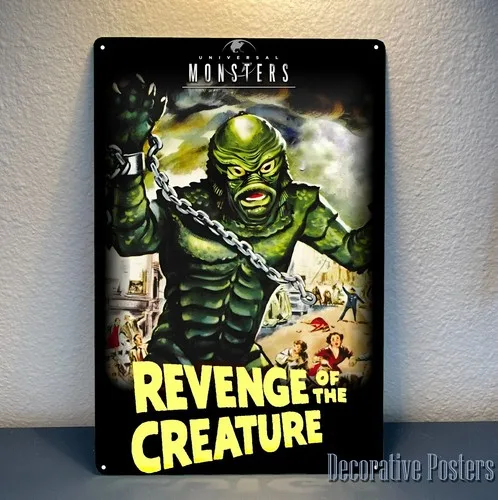 Revenge of The Creature Movie Metal Poster - Tin Sign 20x30cm Plate  -Aluminum