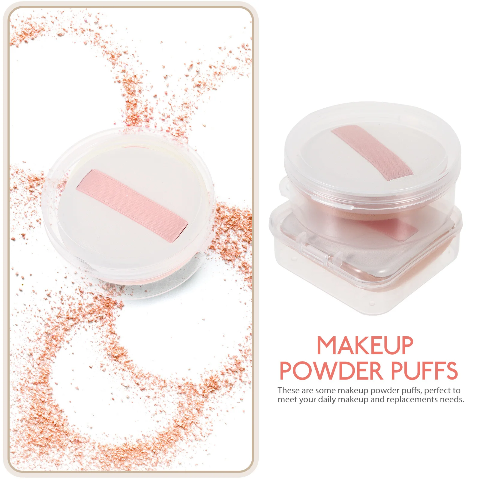 2Pcs Beauty Sponges for Makeup Full Coverage Foundation Sponge Puff Multi-Use Face Applicator for Powder Blush Contouring