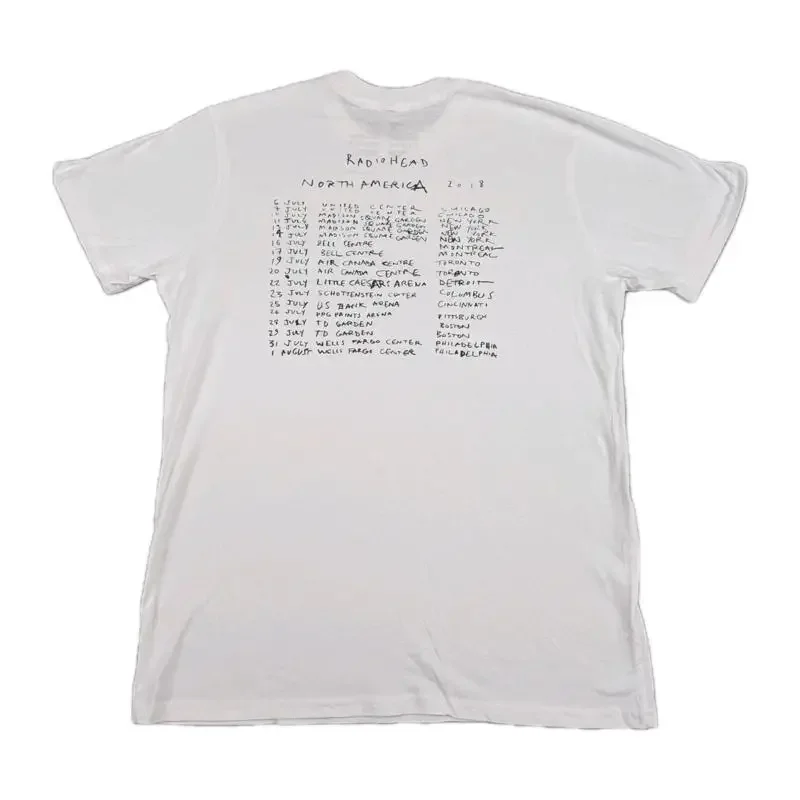 Radiohead 2018 North America Tour T Shirt White Official Waste Merch