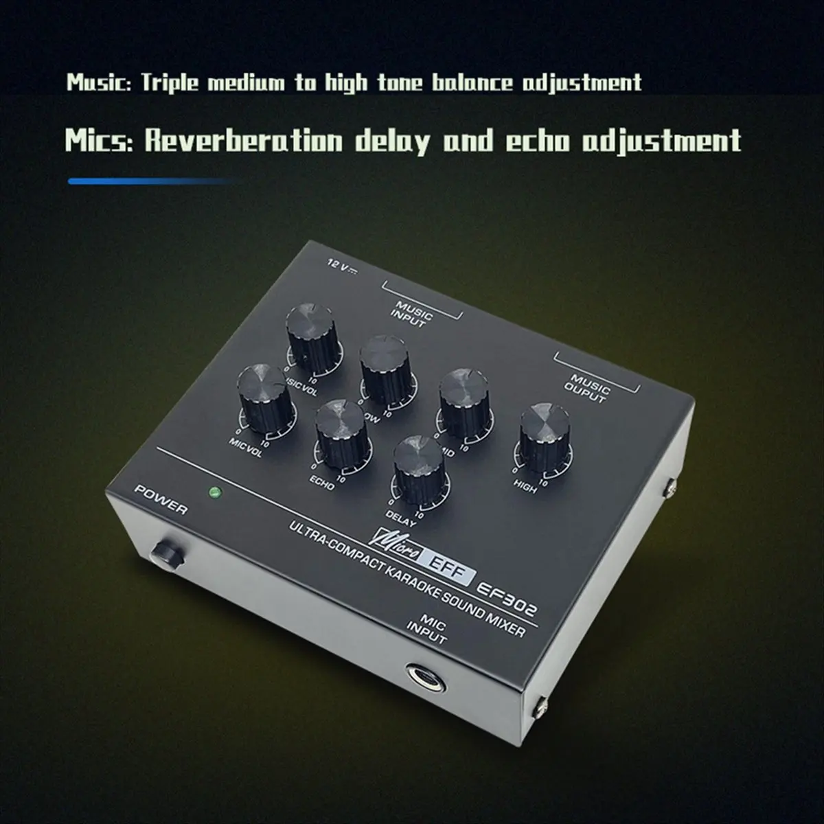 SCLS EF302 Sound Mixing Console USB Audio Mixer Microphone Recording Effects Audio Mixer EU Plug