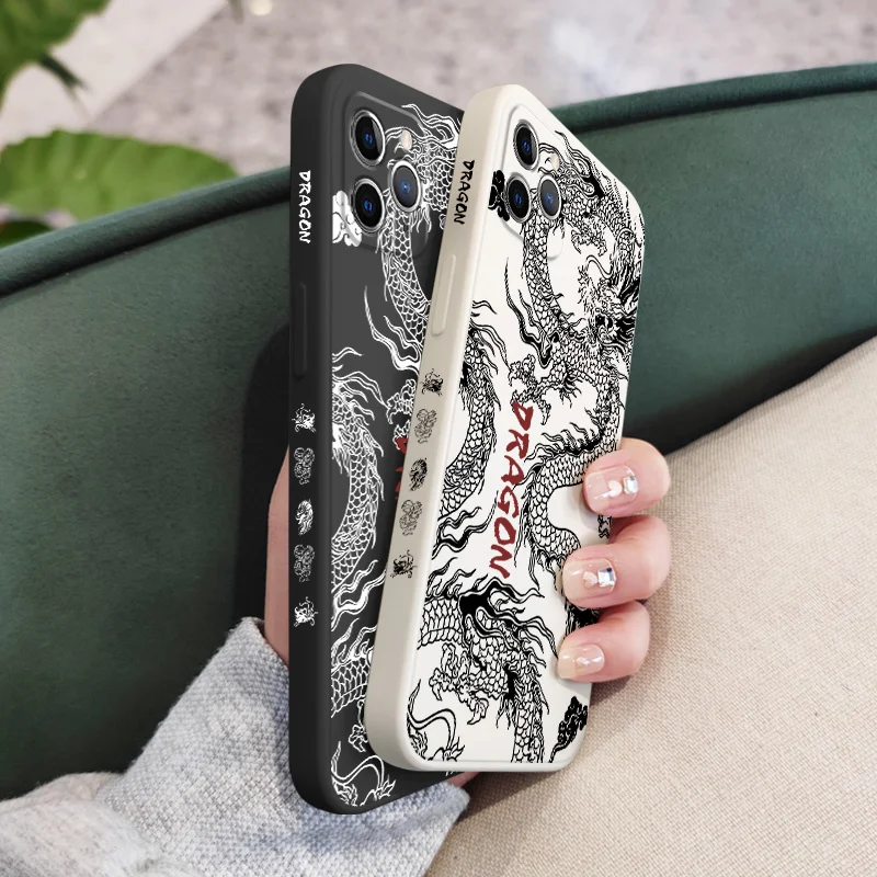 حافظة هاتف ديفيل دراجون لهاتف آيفون 17 16 16e 15 14 13 Plus Pro Max غطاء سيليكون صغير