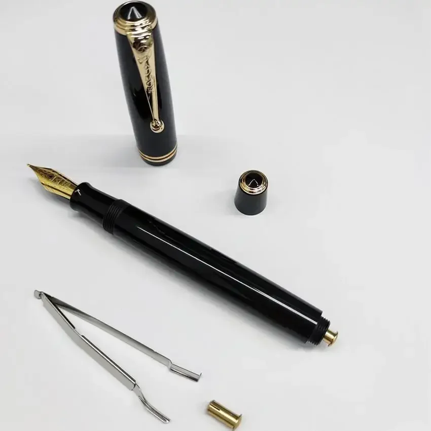 Hot New ADMOK 28 Acrylic Classic Replica Gold Star 28 Fountain Pen No.6 Schmidt Nib Water Piece Button To Ink Writing Gift Pen