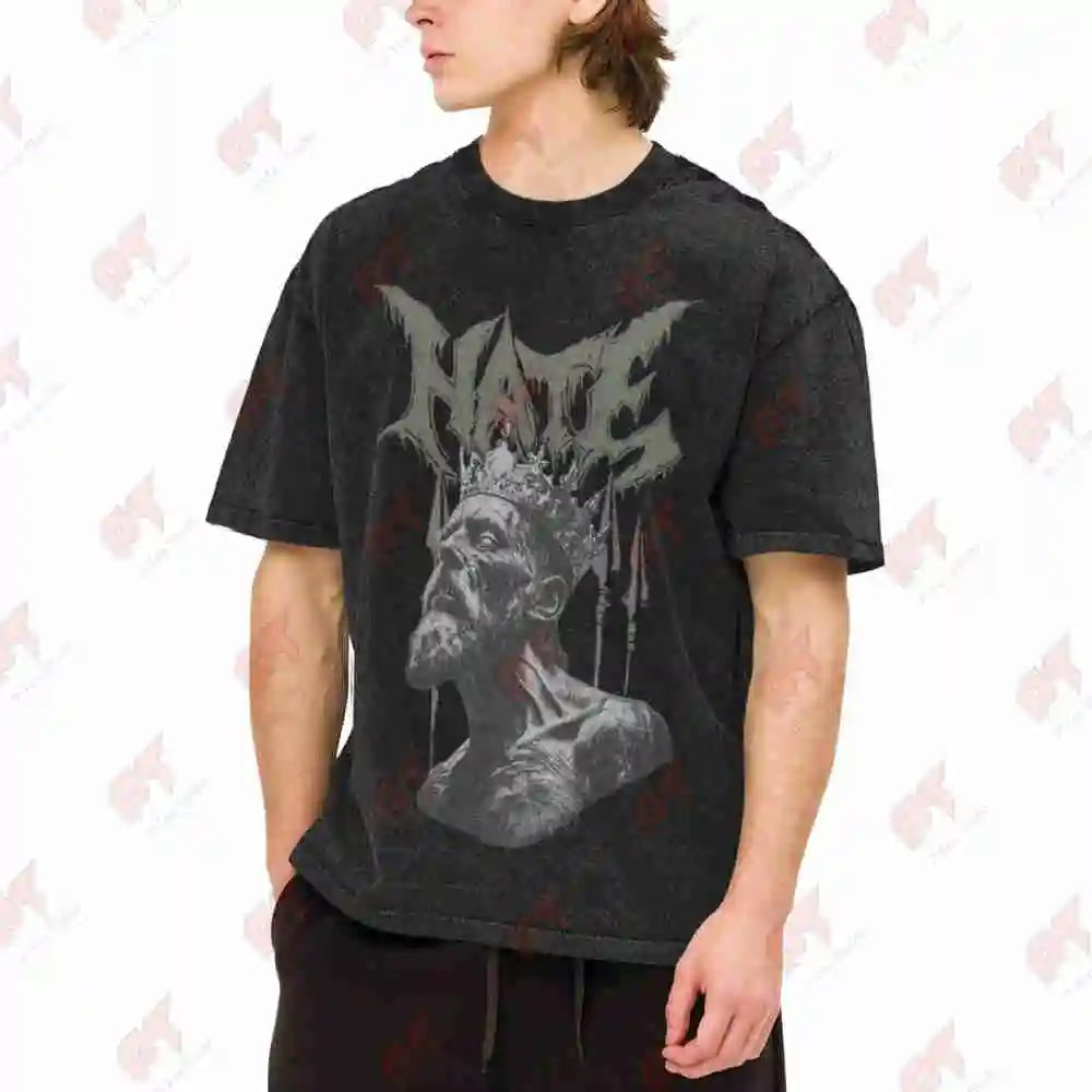 Hate Bellum Regiis Metal Blade Vintage Washed Tee Pure Cotton T-Shirt