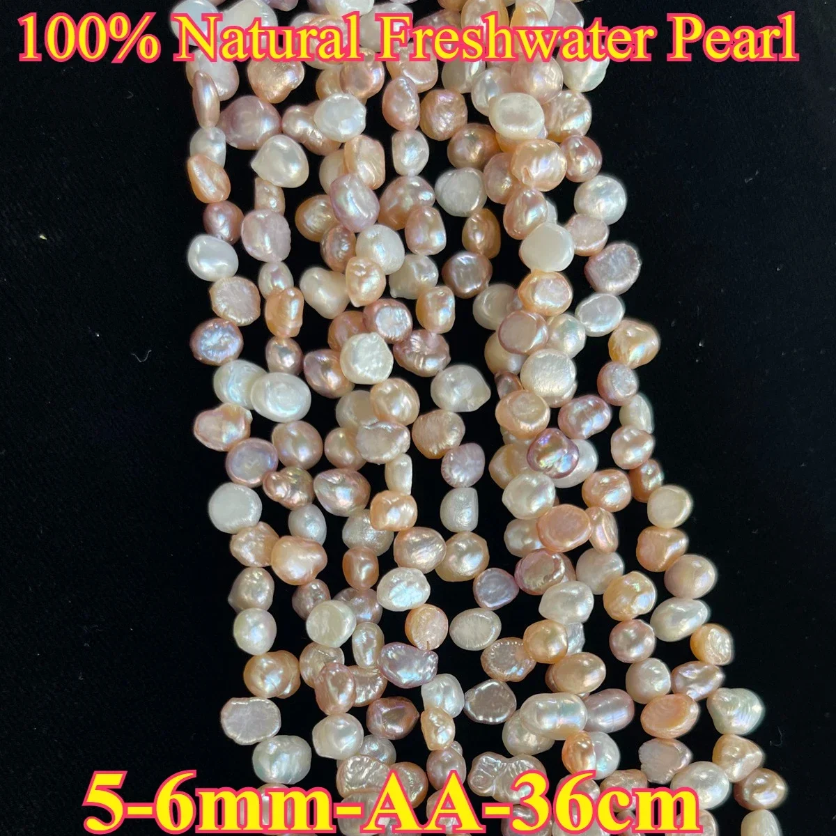 

5-6mm AA Natural Freshwater Pearl Mixed Color Irregular Bead Elegant Luxurious DIY Jewelry Making Handmade Bracelet Necklace
