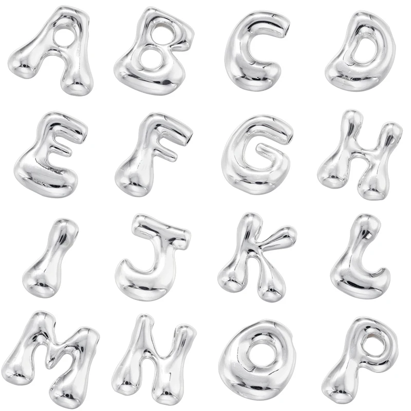

ZHUKOU High Quality Smooth Water Drop Fat Letter A-Z26 Initial Letter Pendant Bracelet Necklace Jewelry Accessory Silveyr: VZ443