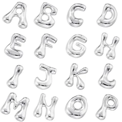 Zhukou hochwertige glatte Wasser tropfen Fett Brief A-Z26 Anfangs buchstaben Anhänger Armband Halskette Schmuck Zubehör Silveyr: vz443