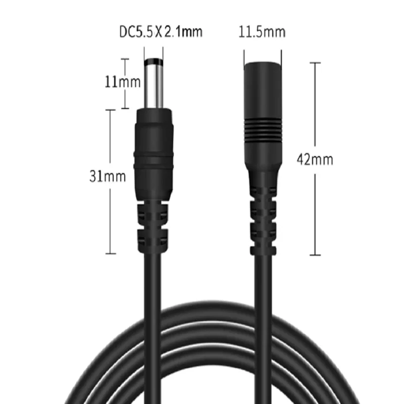 สายต่อพ่วงไฟฟ้า DC12V ความยาว 20 ม. 15 ม. 10 ม. 5 ม. 3 ม. หัวต่อ DC 2.1*5.5 มม. แบบตัวผู้-ตัวเมีย สำหรับกล้องวงจรปิด CCTV