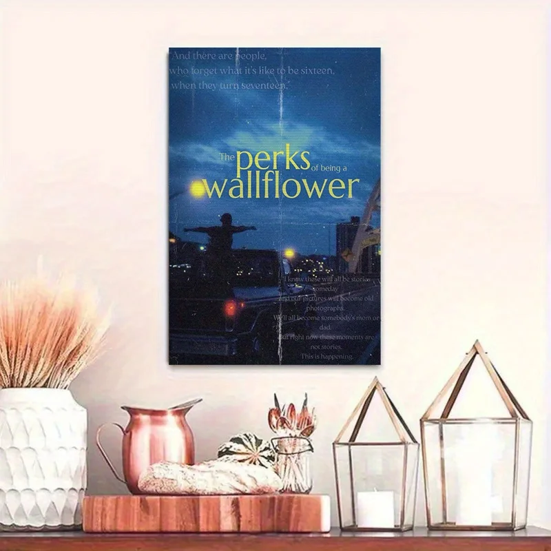 VIKAMA Movie Poster Tapestry, Perks of Being a Wallflower Blue Night Wall Hanging, Aesthetic Room Decor for Bedroom Dorm