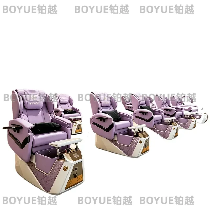 Adjustable Electric Pedicure Chair with Vibration Massage 7 Color LED Light Manicure Spa Seat Ductless Whirlpool Foot Bath