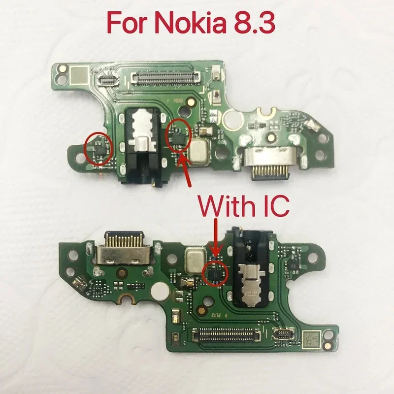 Pop USB Charging Port Jack Dock Connector Flex Cable With Microphone Board For Nokia 8.3 Replacement Repair Parts