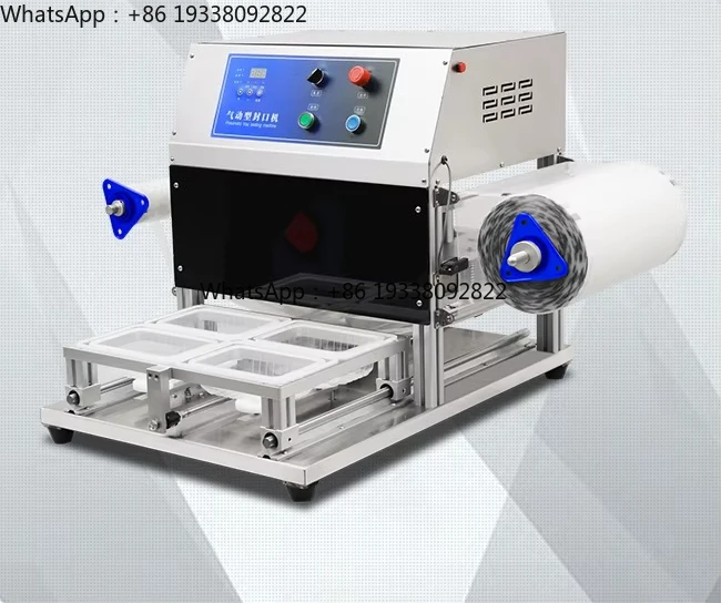 

Multi-Cavity Pneumatic Tray Sealing Machine New Fast Food Fruit Meat PP CPET Tray Lunch Box Sealer for Beverage Cup