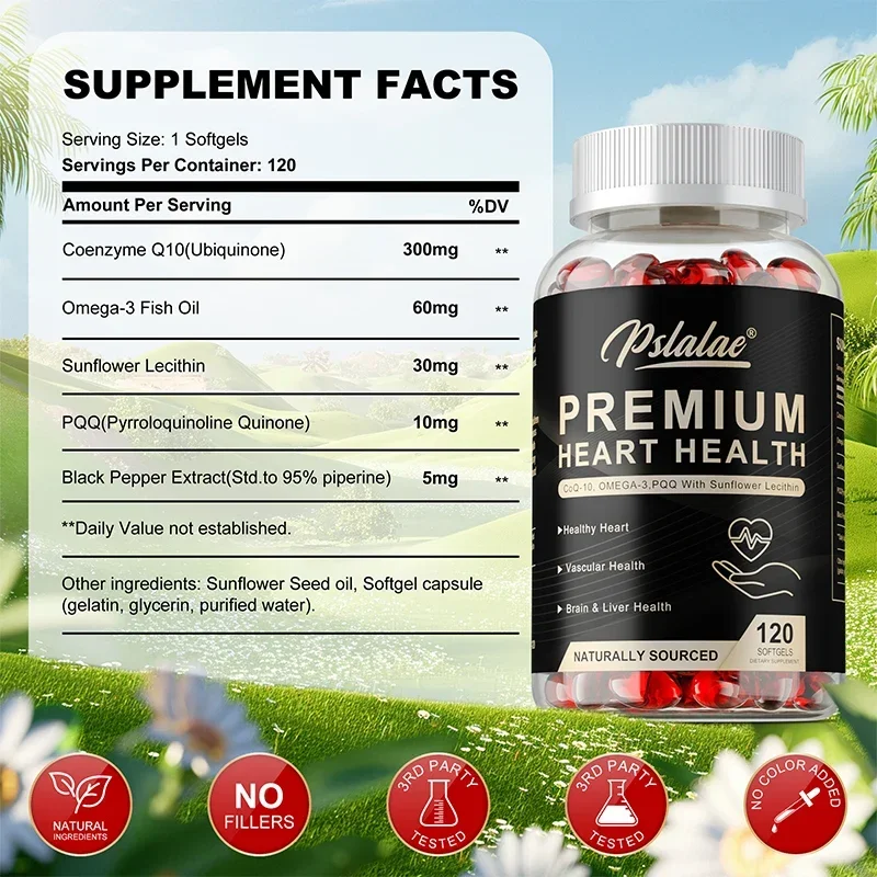 Premium Heart Health - Supports Heart, Blood Vessels, Brain and Liver Health, Promotes Circulation, Boosts Immune System