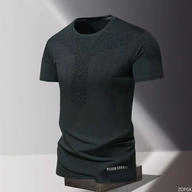 2026 Fashion Breathable Quick Drying Sports Style Men's T-shirt Summer Casual Oversized Loose Round Neck Short Sleeved Shirt