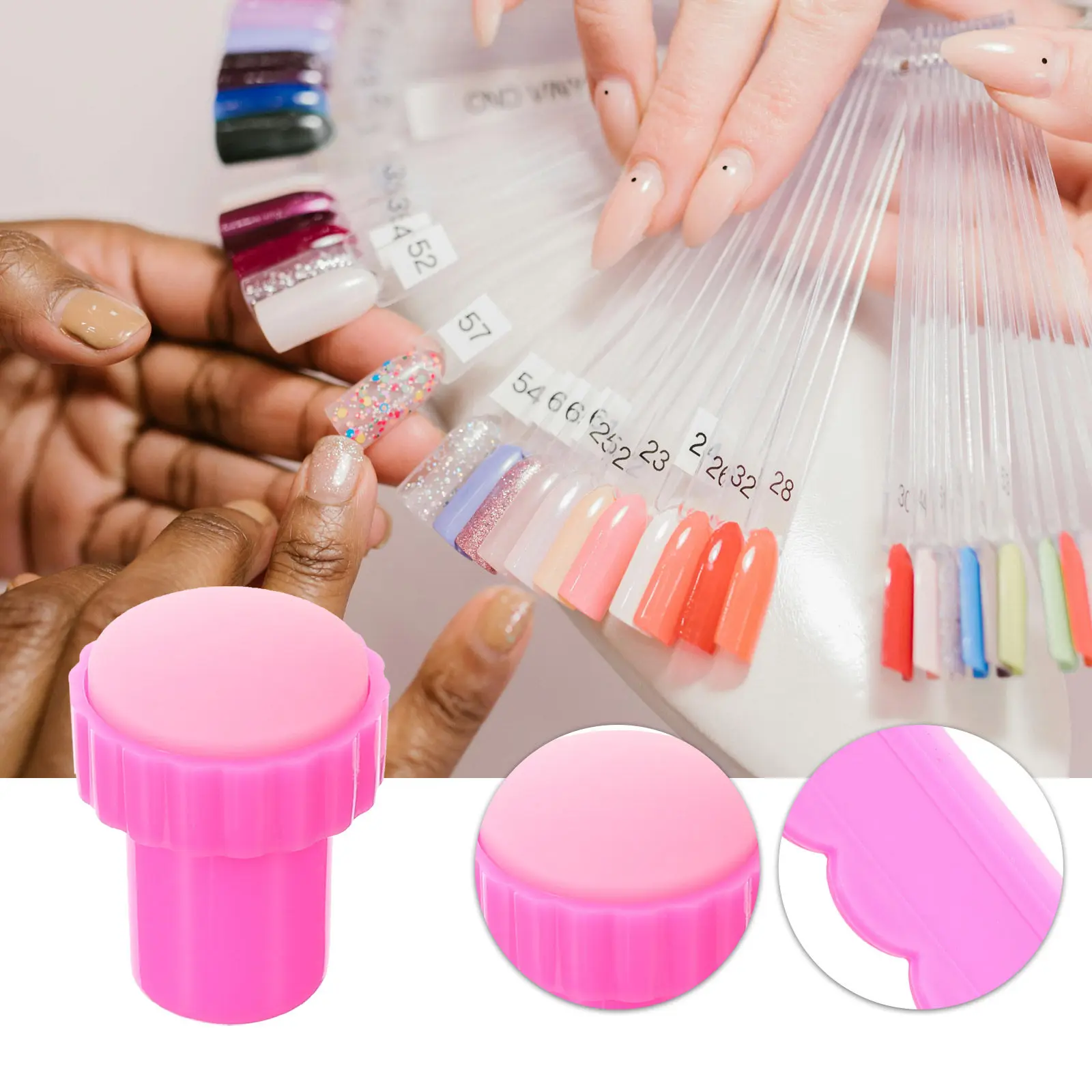 4Sets Nail Art Stamper Set Silicone Manicure Stamping Tool for Easy DIY Nail Design Salon Studio Home French Manicure Supplies