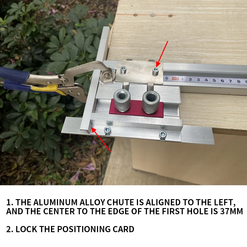 Dowelling Jig 3 w 1 przewodnik wiercenia lokalizator Puncher do mebli szybkie łączenie z wiertłem DIY Carpenter narzędzia do obróbki drewna