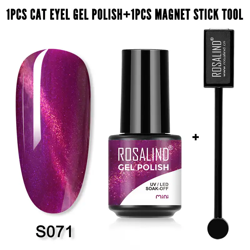 ROSALIND Crystal Cat Eye Nail Gel Polish con magnete vernice semipermanente Hybrid Magnetic Nail Art Base Top Coat Gel UV per unghie